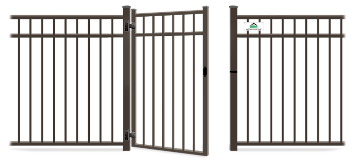 Metal gate in open position