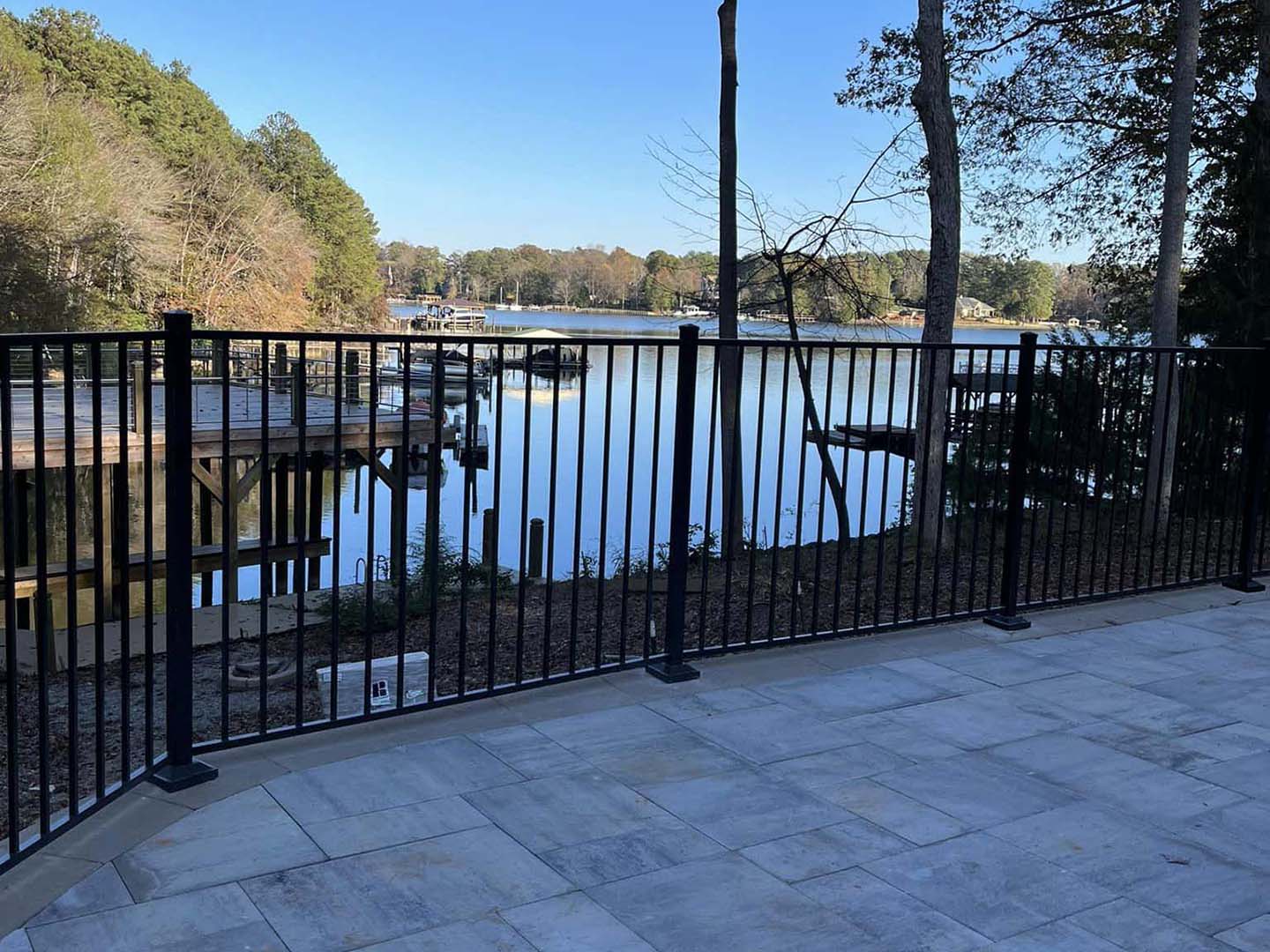 Fence with 2 Rail Flat Top Aluminum Fence Installation Company in Mooresville North Carolina in Charlotte Metro Area