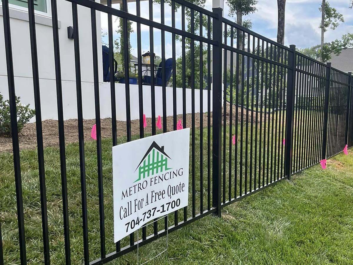 Fence with Residential Properties 3 Rail Flush Bottom Aluminum Fence Installation Contractor in Mooresville NC in Charlotte Metro Area
