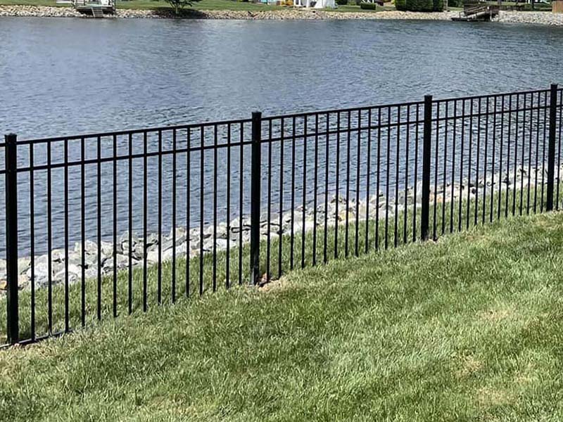 Fence with Mooresville NC Flat Top Alternating Pickets Aluminum Fence Installation Company in Charlotte Metro Area